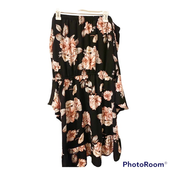 Xhilaration dress, large, black with pink floral - Picture 3 of 3